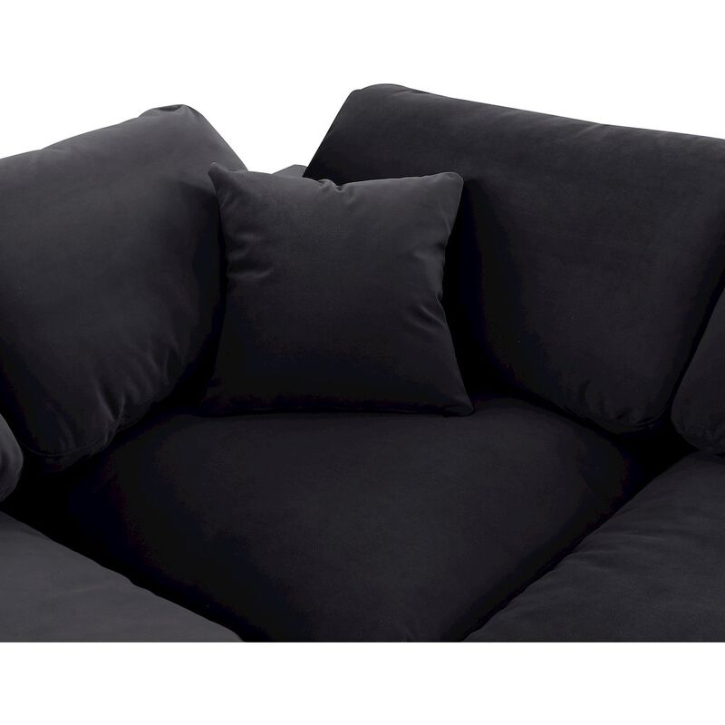 Meridian Furniture Comfy Black Velvet Modular Sofa