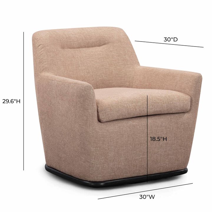 TOV Furniture Mado Peach Textured Fabric Swivel Accent Chair
