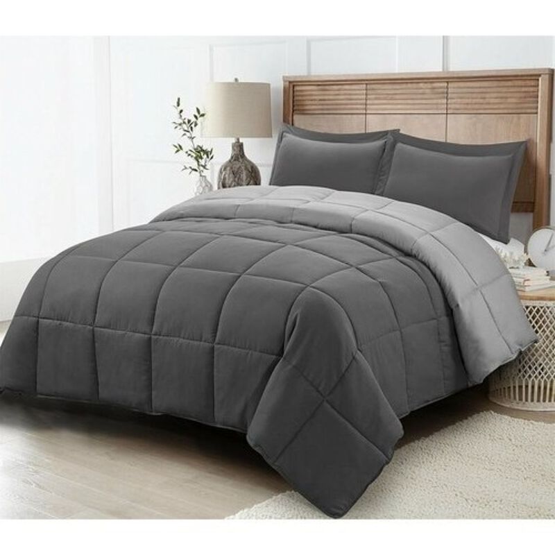 Hivvago Traditional Microfiber Reversible 3 Piece Comforter Set