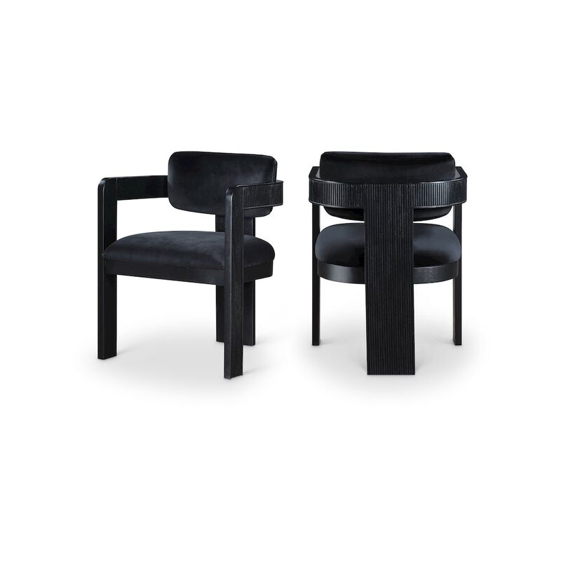 Meridian Furniture Sacha Black Velvet Dining Chair, Set of 2