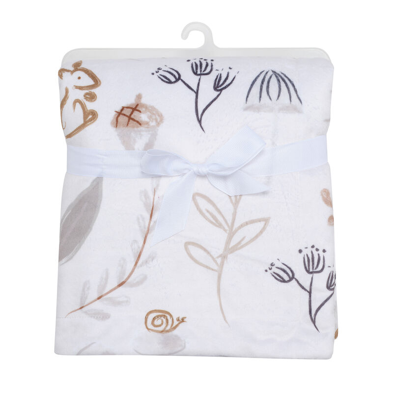 Lambs & Ivy Treetop Fox Woodland/Forest Minky/Faux Shearling Fleece Baby Blanket