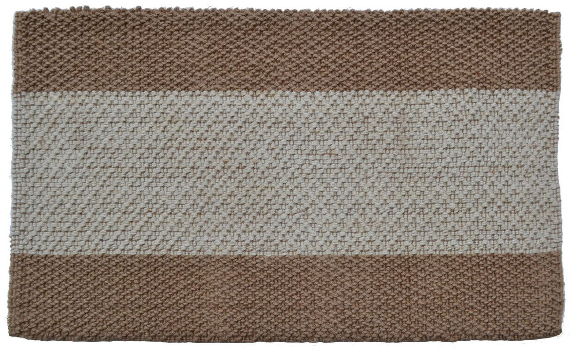 HomeRoots Jute Striped Hand Woven Area Rug