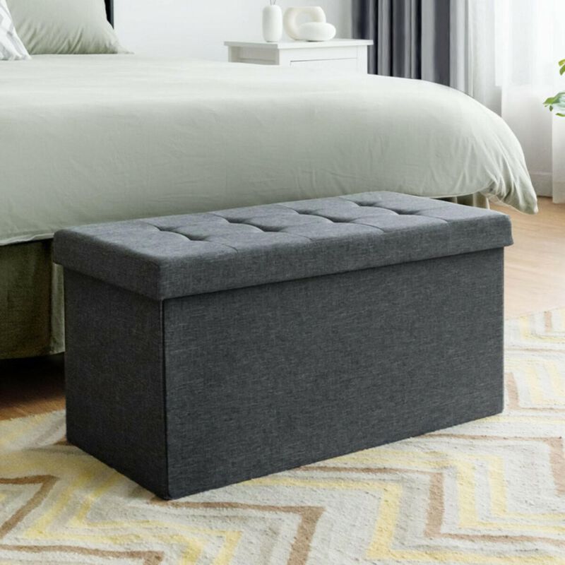 Hivvago 31.5 Inch Storage Ottoman Footrest with Removable Storage Bin