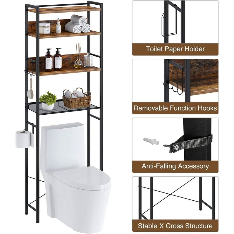 Over the Toilet Storage Freestanding Modern Shelving Unit