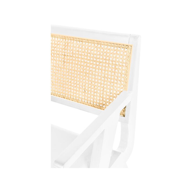 Meridian Furniture Abby Cream Vegan Leather Dining Arm Chair, Set of 2