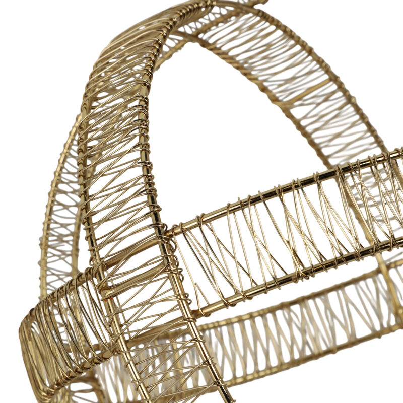 10" Woven Metal Orb, Gold image number 4