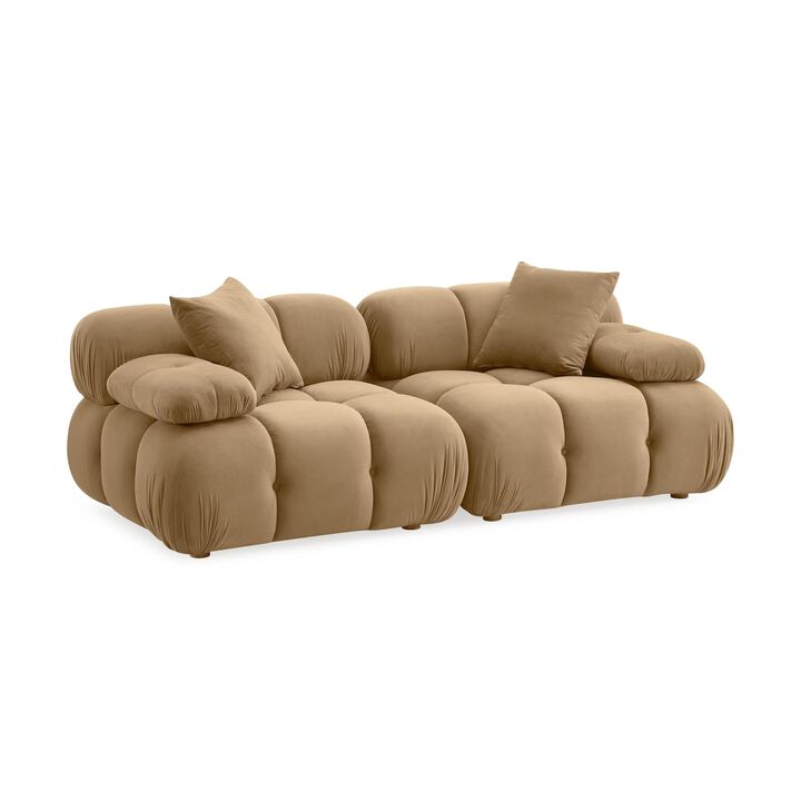 Casafoyer Calliope Cafe Au Lait Performance Velvet Modular Loveseat
