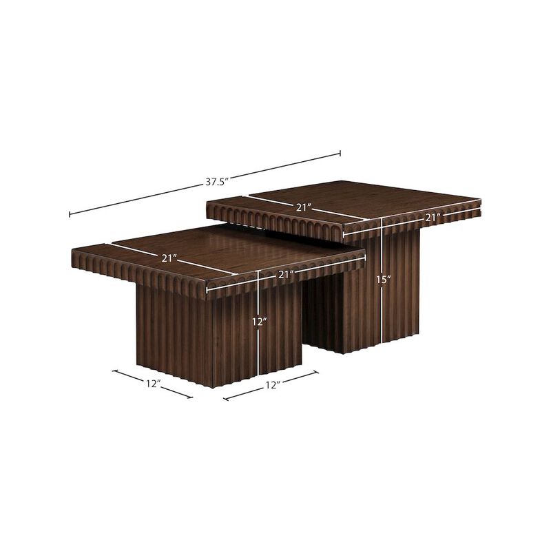Meridian Furniture Spencer Brown Oak Veneer Coffee Table