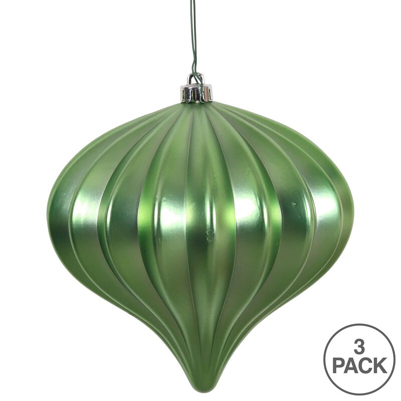Vickerman 5.7" Celadon Matte Onion Christmas Ornament, UV Treated, Set of 3 image number 4