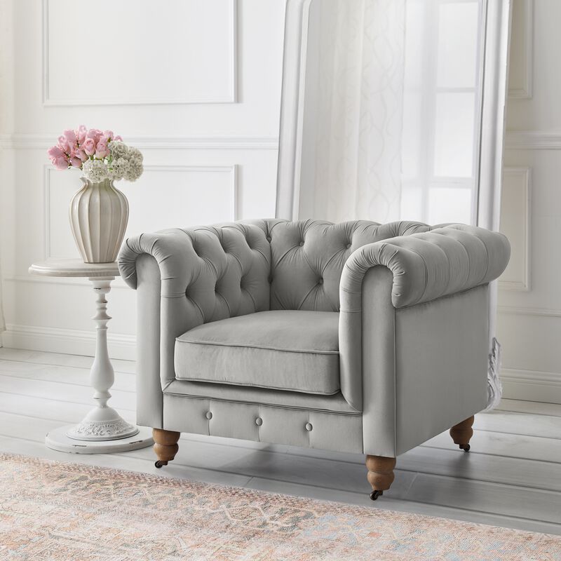 Rustic Manor Bayleigh Velvet Chesterfield Club Chair