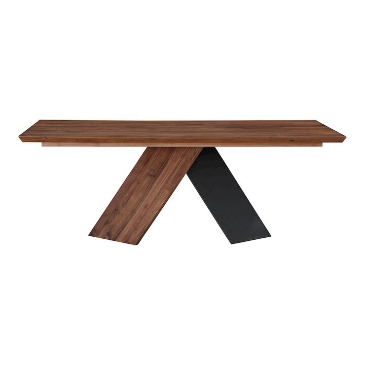 Starlight Canyon Home Brown Walnut Wood Dining Table, Rectangle with Iron Legs