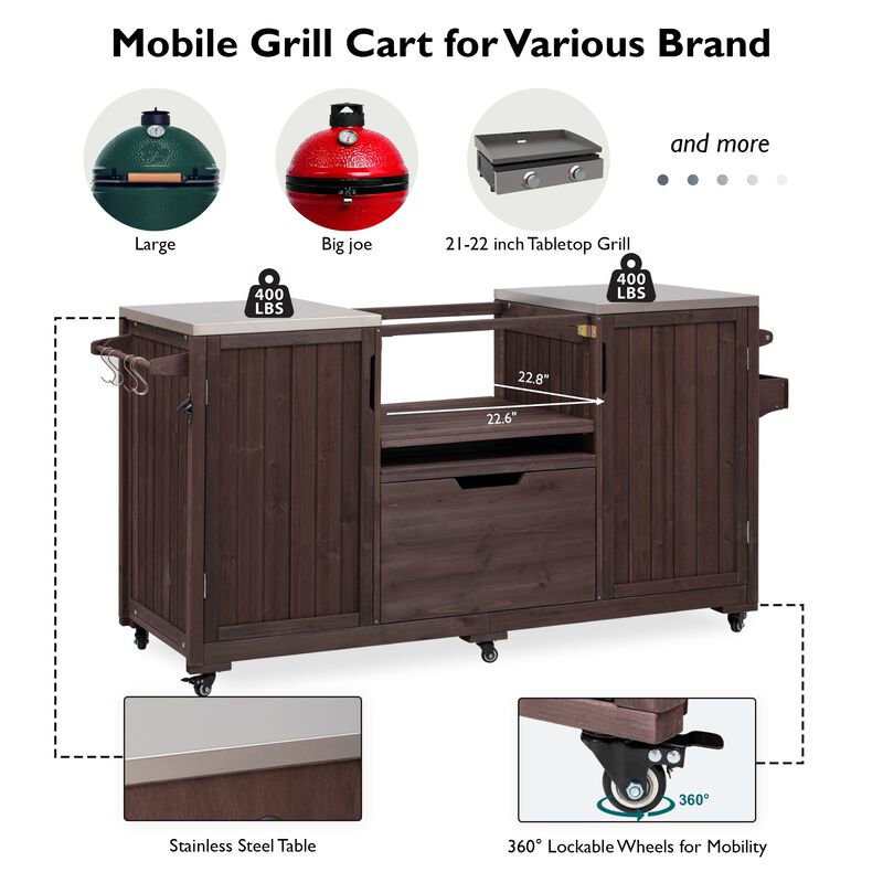 Merax Outdoor Kitchen Island for Big Green Egg Grills
