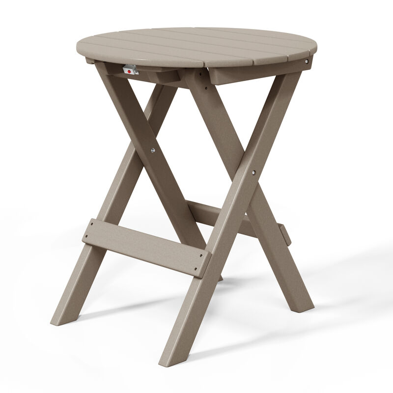 WestinTrends HDPE Outdoor 24.5 Inch Round Portable Folding Patio Dining Table