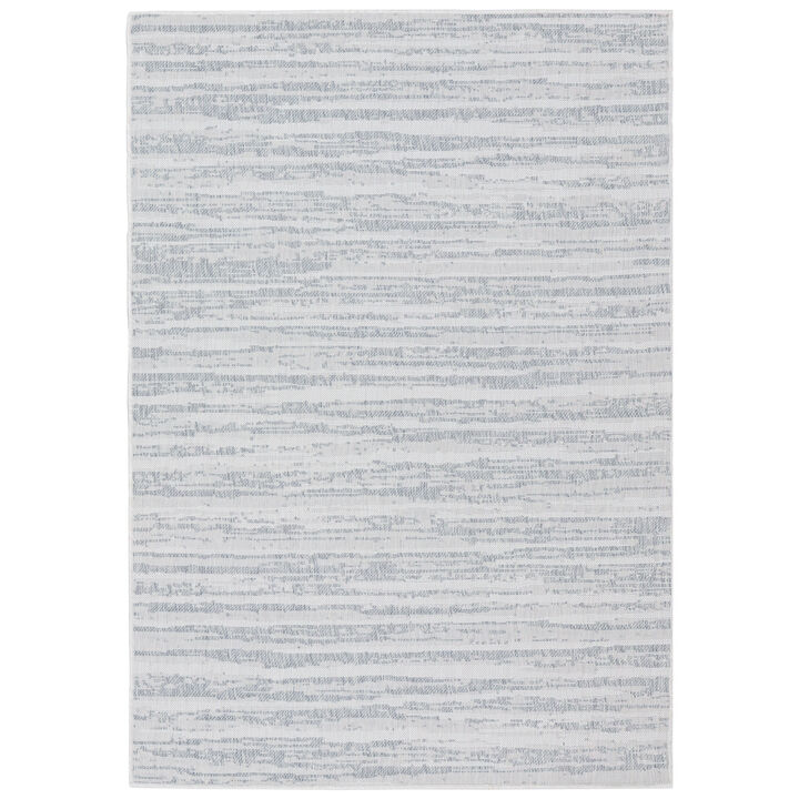 Sunnydaze Artistic Storms Outdoor Area Rug - Iced Silver - 5 ft x 7 ft