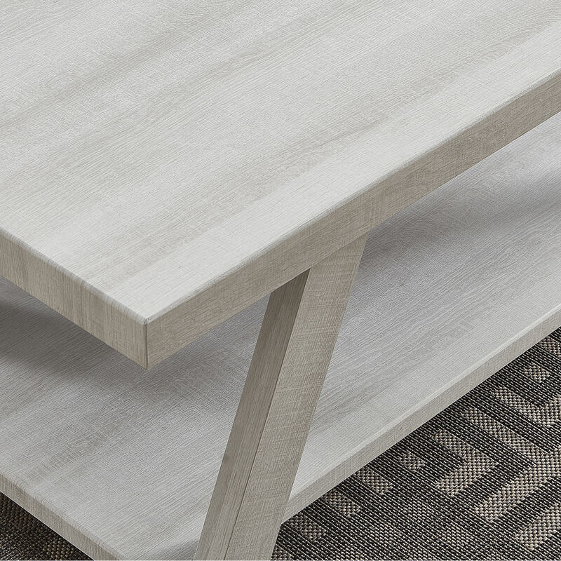Streamdale Wood Shelf Side Table in White Finish image number 2