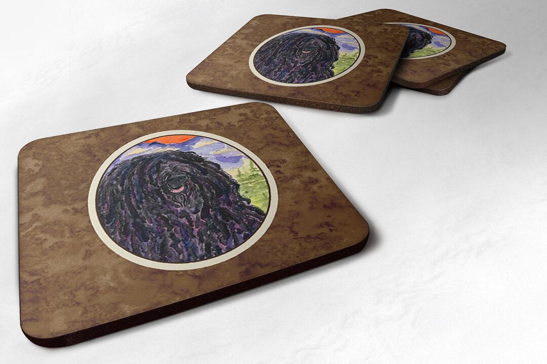 Caroline's Treasures SS8623FC Puli Foam Coasters (Set of 4), 3.5 H x 3.5 W, Multicolor