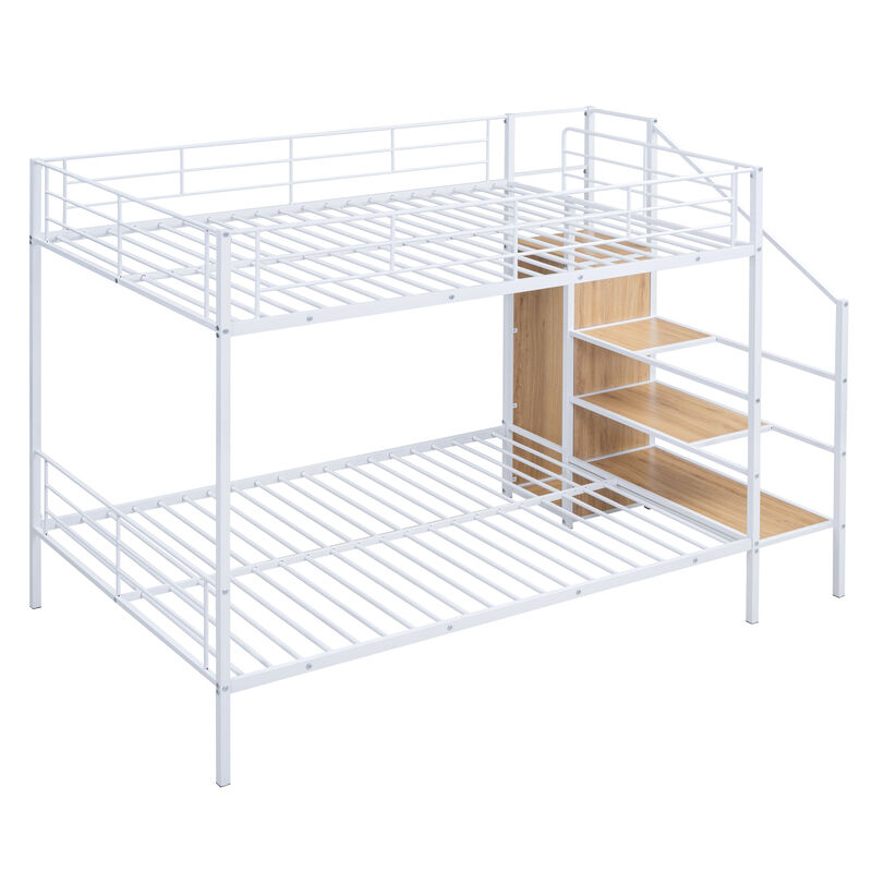 Merax Metal Bunk Bed with Lateral Storage Ladder