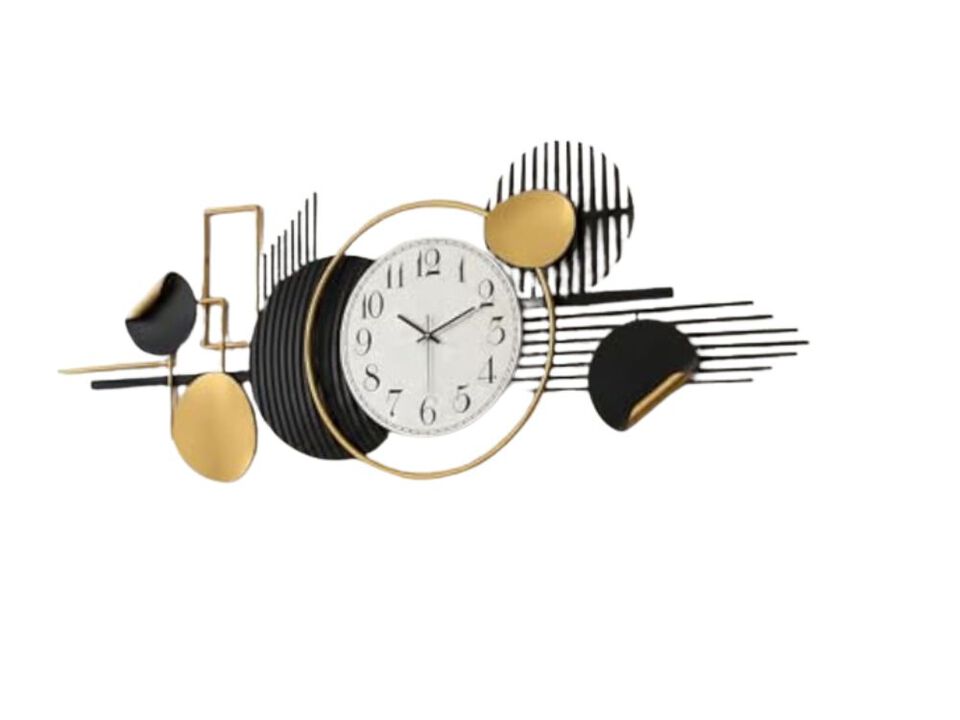Metal Layered Geometric Install Vertical Wall Clock 59 Inch Silent