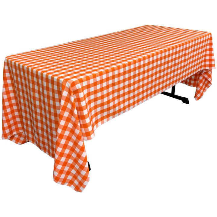 Checkered Polyester Rectangular Tablecloth 60 by 126 Inch for Dining Tables