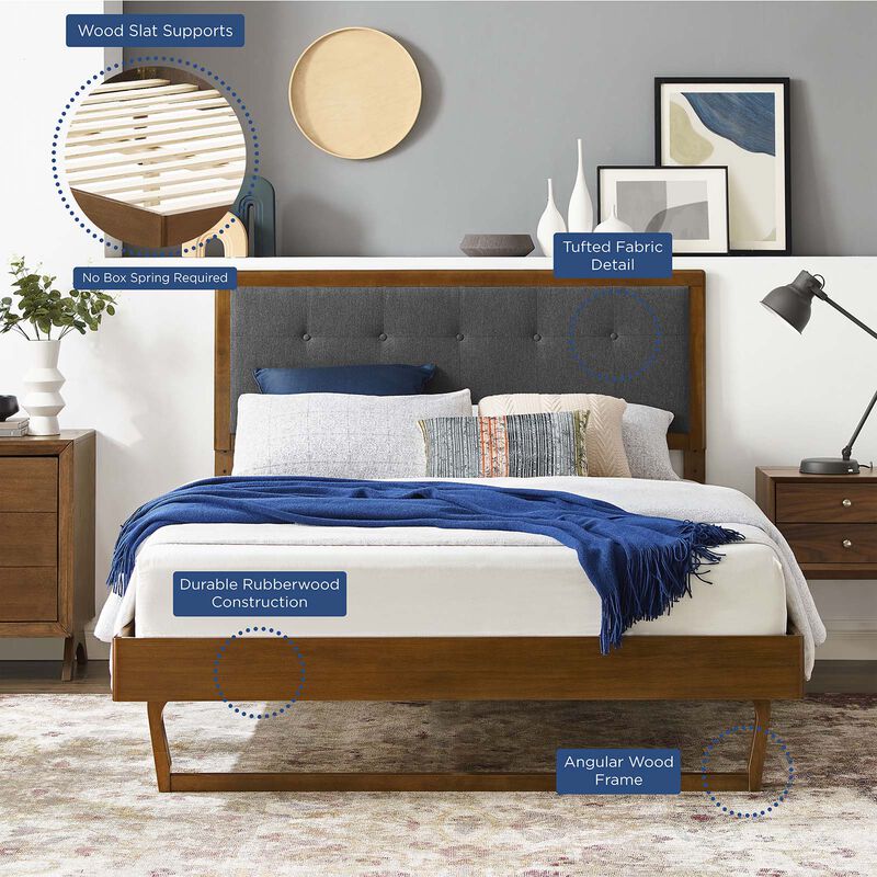 Modway - Willow Full Wood Platform Bed with Angular Frame image number 9
