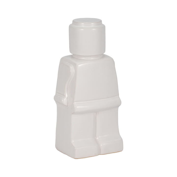 12" Block Man Figure, White