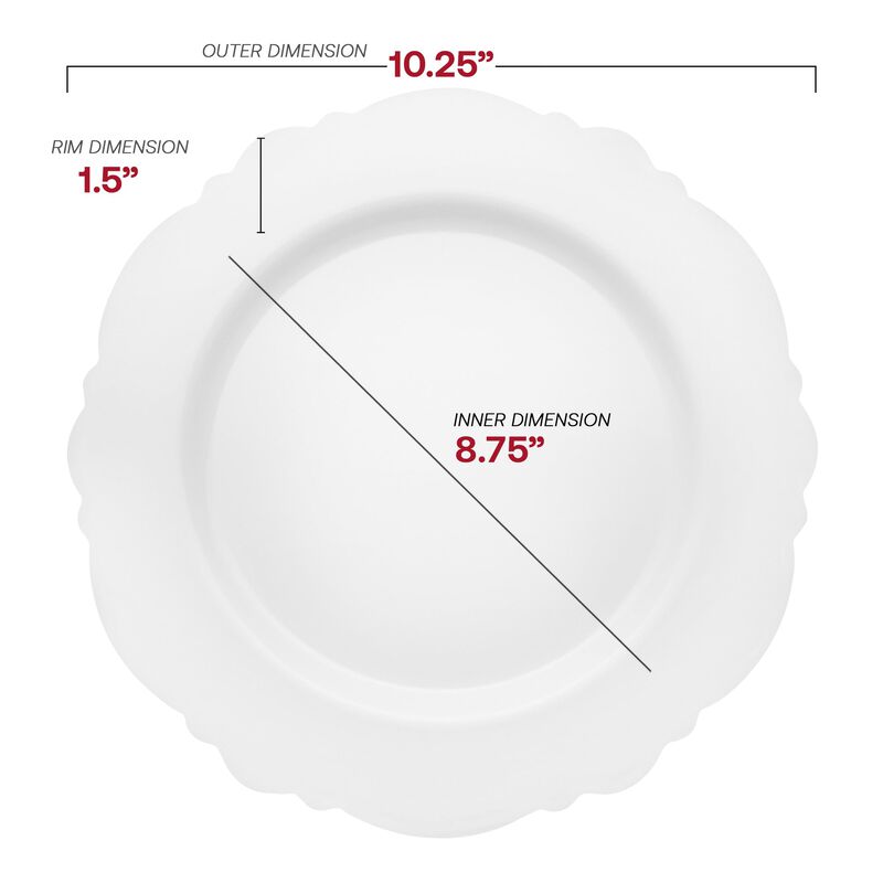 Solid White Round Blossom Plastic Dinnerware Value Set (40 Sets) image number 2
