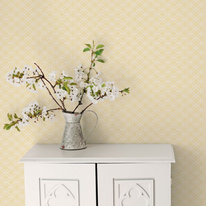 Secret Garden Trellis Negative Yellow Wallpaper G78524