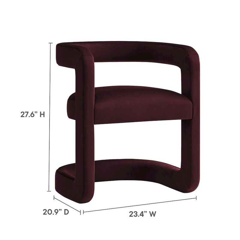Winslow Barrel Performance Velvet Dining Chair image number 1