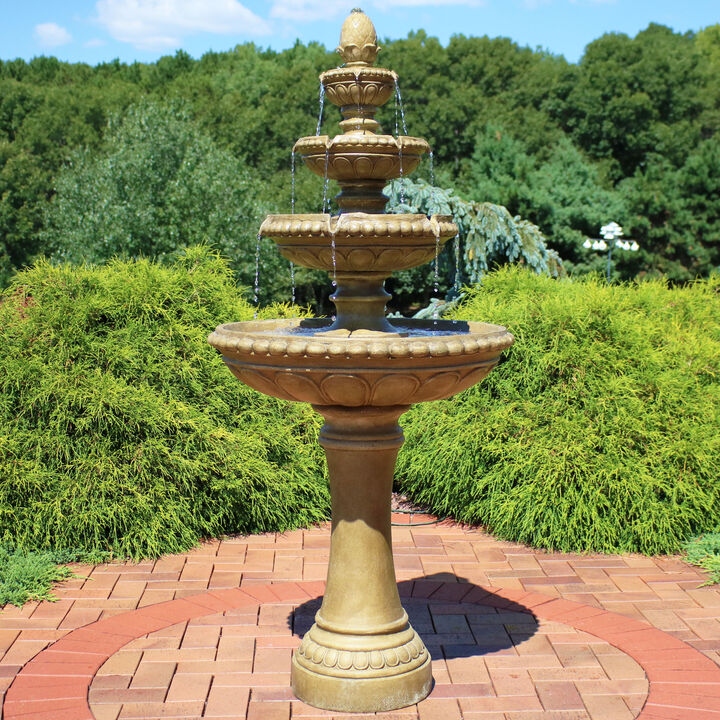 Sunnydaze Electric Eggshell Resin Outdoor 4-Tier Water Fountain