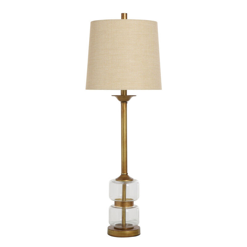 Glass & Antique Brass Lamp