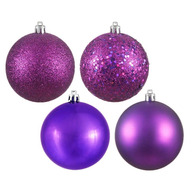 Vickerman 443804 - 3" Teal 4 Seperate Finishes Shiny Matte Glitter Sequin Ball Christmas Tree Ornament (set of 16) (N590842A) image number 2