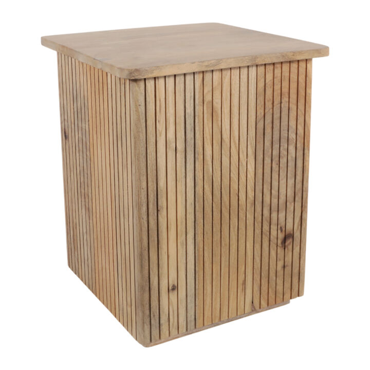 20" Square Ribbed Accent Table