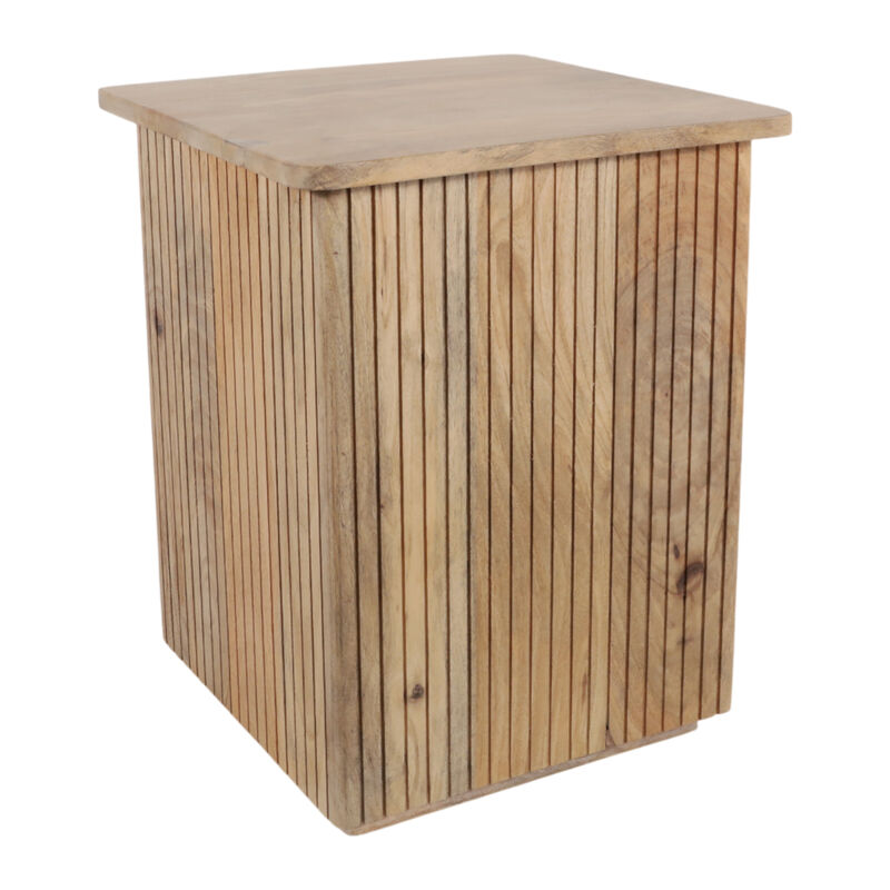 20" Square Ribbed Accent Table image number 1