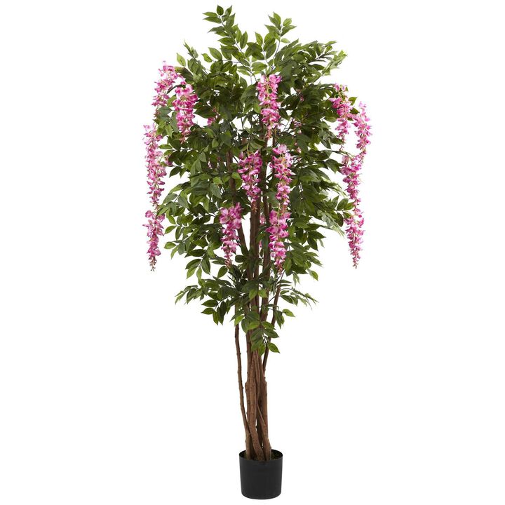 Nearly Natural 6.5-in Wisteria Tree x 8 w/1,584 Lvs