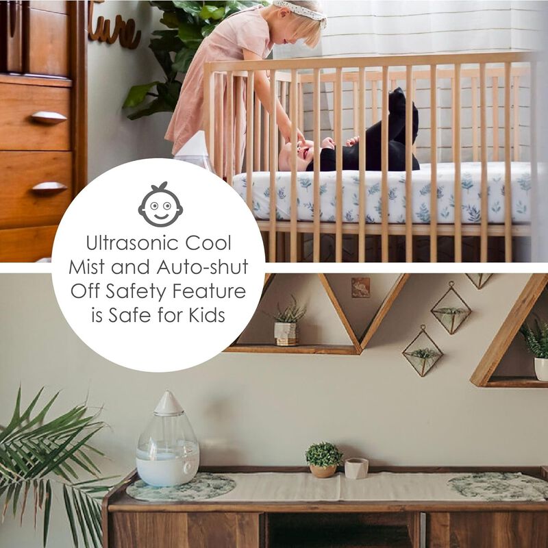 Drop Cool-Mist Humidifier, 1 Gal. - Clear & White image number 2