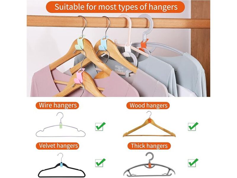 50-Piece Hanger Connector Hooks | Closet Organizer Extender for Plastic Hangers image number 1