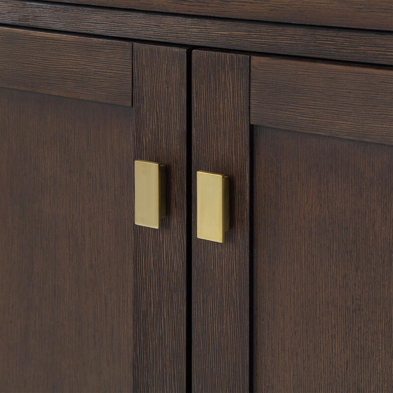 Chestnut 30 In. Single Sink Carrara White Marble Countertop Bath Vanity In Brown Oak with Satin Gold Hardware