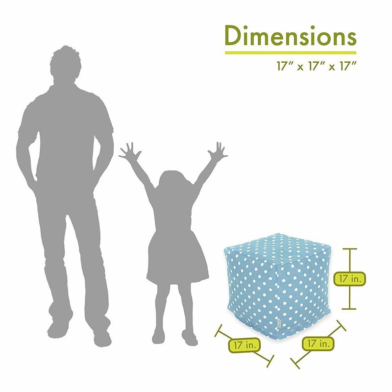 Majestic Home Goods Cube Pouf Polka Dot (Small) Aquamarine