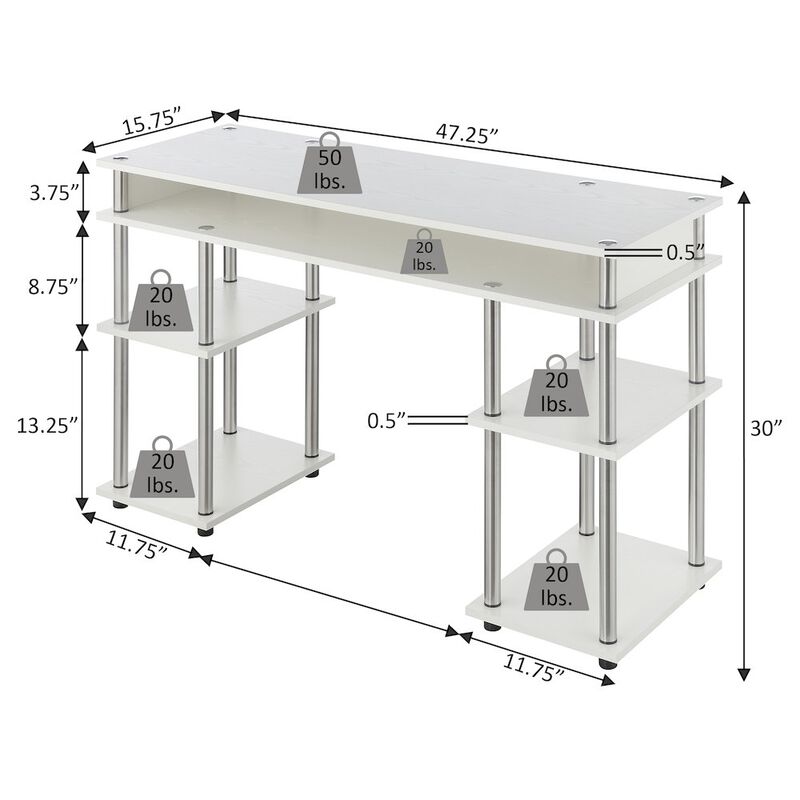 Convience Concept, Inc. Designs2Go No Tools Student Desk with Shelves