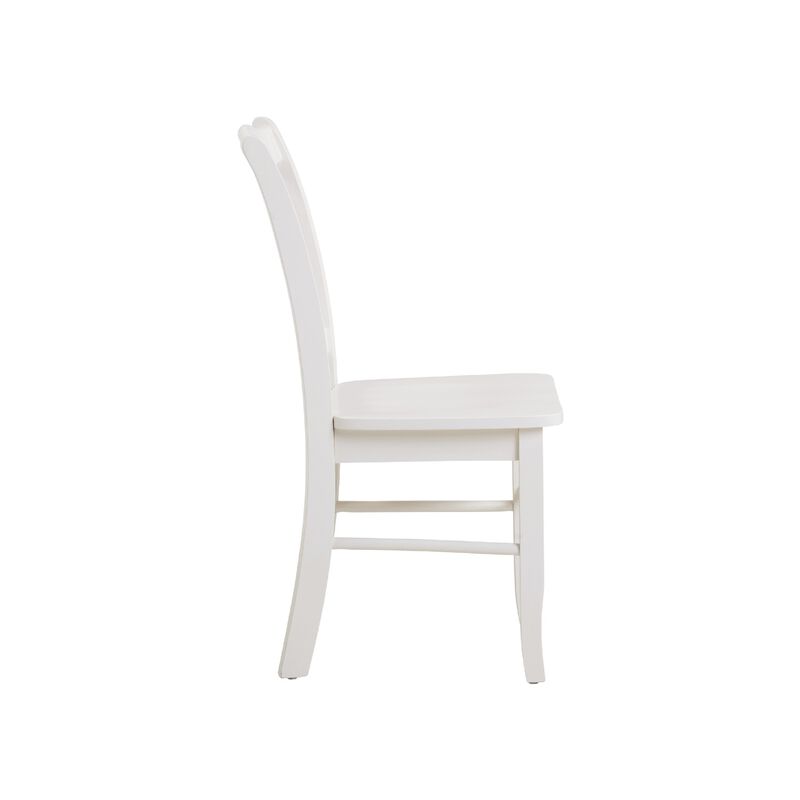 Nova Dining Side Chair Set of 2, Shaker Style, Cream White Wood image number 3