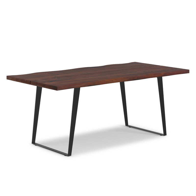 Delta 72 inch x 36 inch Rectangle Modern Industrial Dining Table in Dark Walnut image number 8