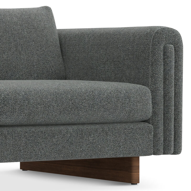 Jones 84 inch Wide Contemporary Sofa in Dark Grey Tightly Woven Performance Fabric