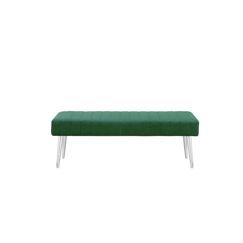 Pangea Home Hilda Bench Velvet Green