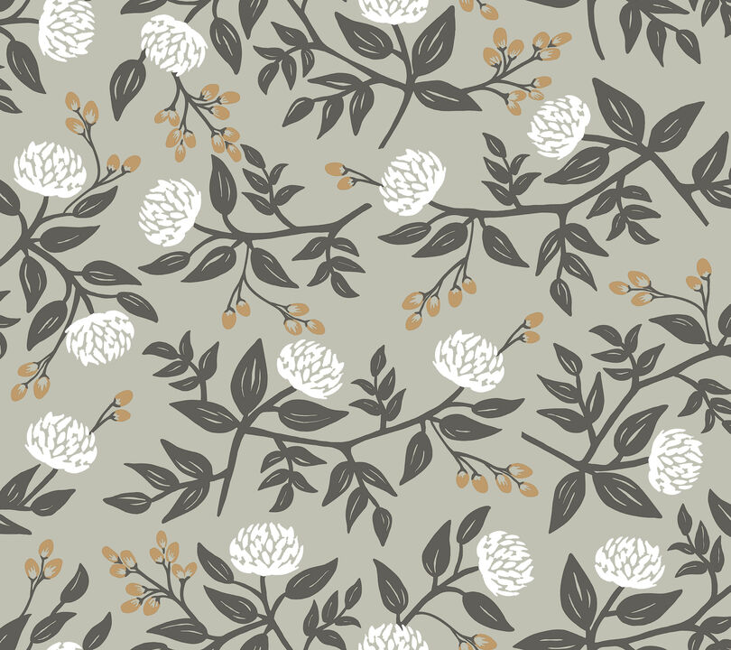 Peonies Grey Floral Premium Peel + Stick Wallpaper