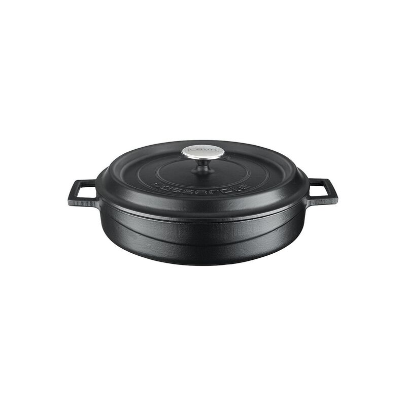 Cast Iron dia.11" h:2" 3.75 qt. Round Matte Black Cast Iron Dutch Oven