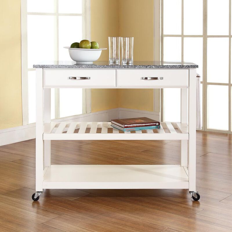 Granite Top Kitchen Prep Rolling Cart