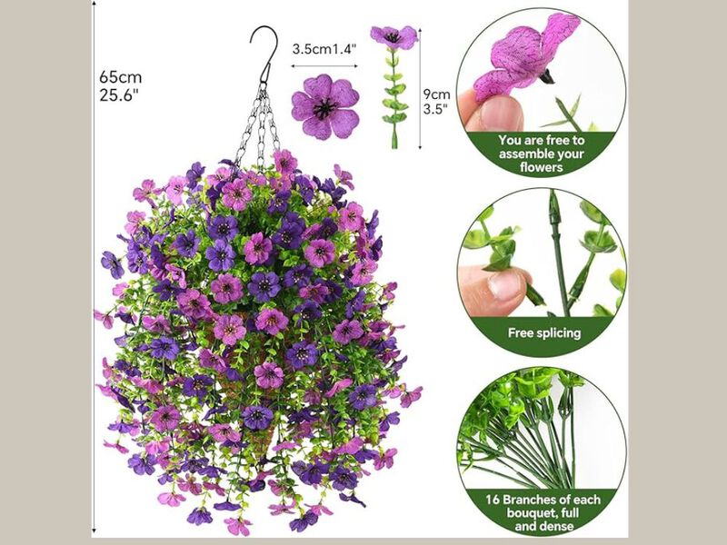 Artificial Hanging Daisy Flowers UV Resistant Outdoor Garden Porch Decor image number 2