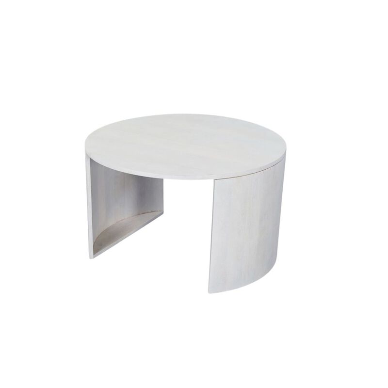 Carolina Chair & Table Sable 30 Round Nesting Coffee Table - Whitewash