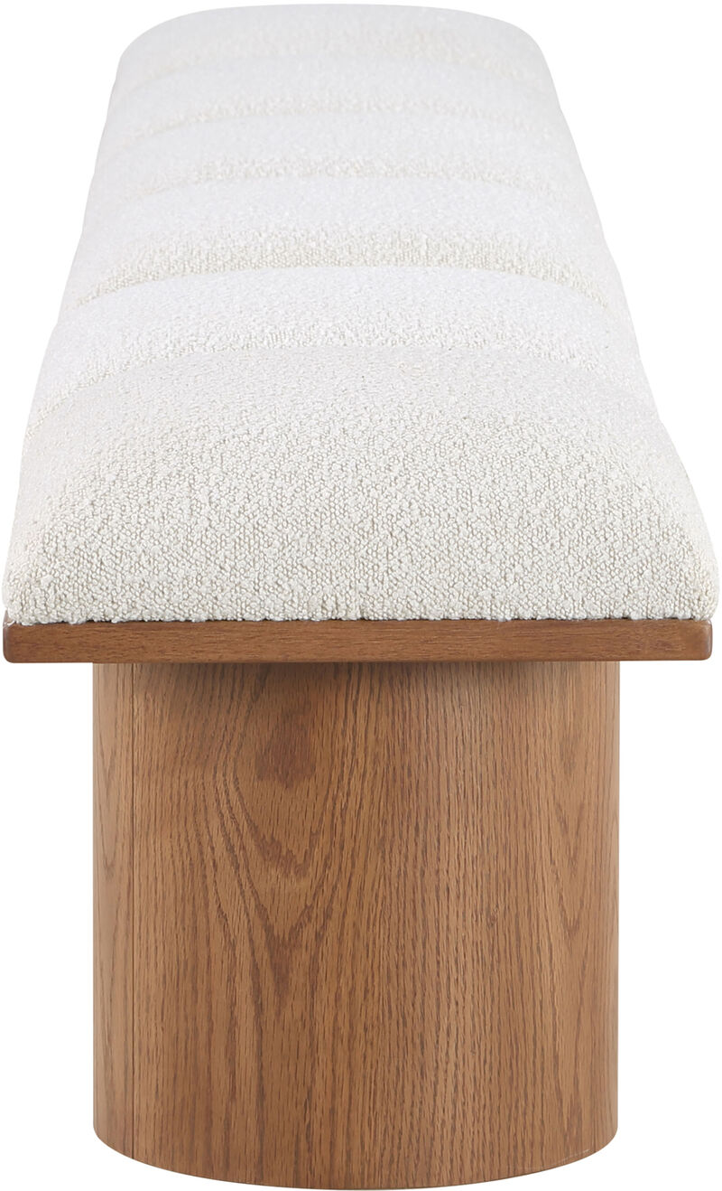 Meridian Furniture Pavilion Cream Boucle Fabric Bench