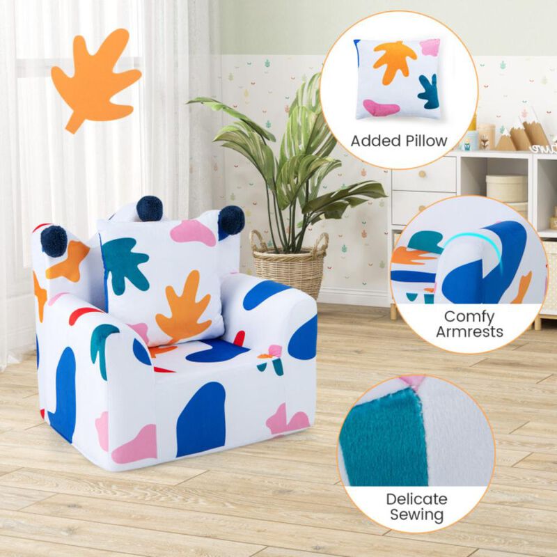 Hivvago High-density Padding Kids Sofa with Armrest and Extra Pillow